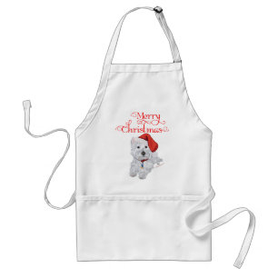 Merry Christmas Westie Standard Apron