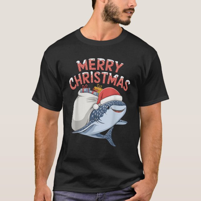 Merry Christmas Whale Shark  T-Shirt (Front)