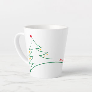 Merry Christmas Whimsical Modern Tree Latte Mug
