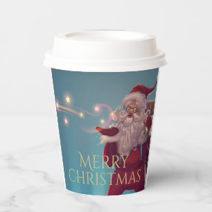 Merry Christmas Whimsical Santa Claus Paper Cups