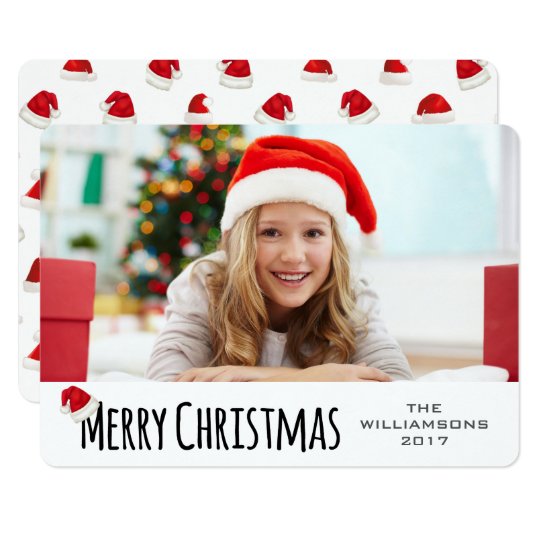 Merry Christmas Whimsical Santa Hat Card