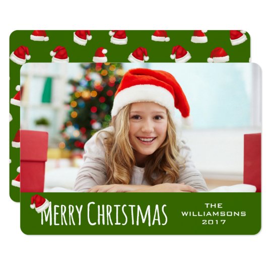 Merry Christmas Whimsical Santa Hat Card