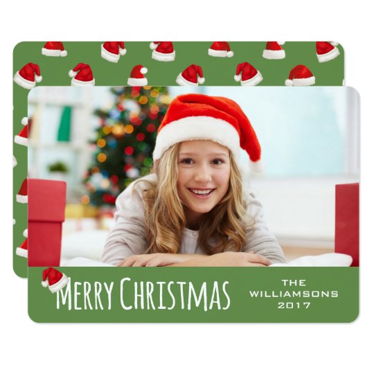 Merry Christmas Whimsical Santa Hat Card