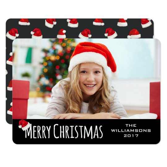 Merry Christmas Whimsical Santa Hat Card