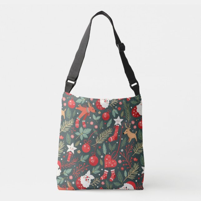Merry Christmas Whimsy Crossbody Bag (Front)
