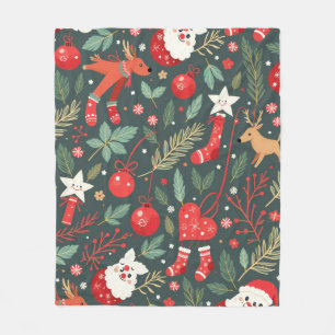 Merry Christmas Whimsy Fleece Blanket