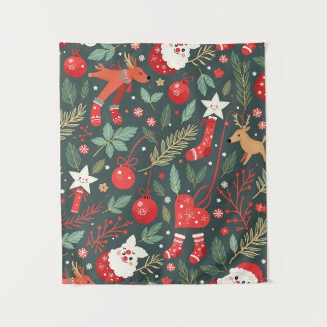 Merry Christmas Whimsy Tapestry (Front)