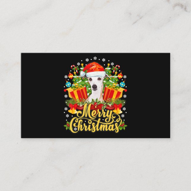 Merry Christmas Whippet Mum Dad Xmas Enclosure Card (Front)