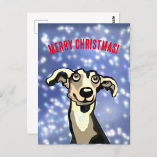 Merry Christmas whippet Postcard
