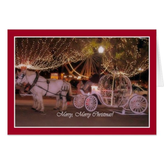 MERRY CHRISTMAS! - White Carriage & White Horses Card