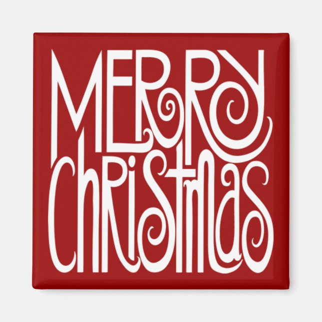 Merry Christmas White Magnet (Front)