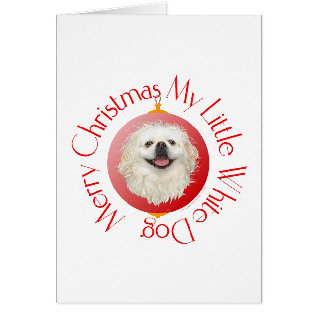 Merry Christmas White Pekingese (Front)