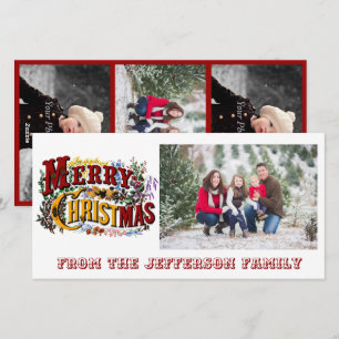 Merry Christmas White Photo Card