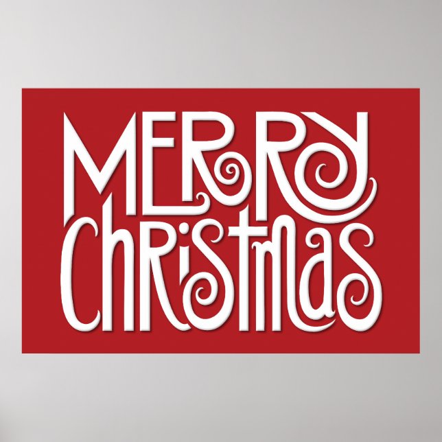Merry Christmas white Poster (Front)