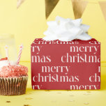 Merry Christmas White Retro Typography Pattern Wrapping Paper<br><div class="desc">This Merry Christmas white typography in a seamless pattern is a perfect way to wrap your holiday gifts.</div>