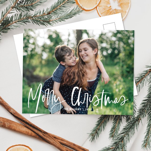 Merry Christmas White Script | Holiday Photo (Creator Uploaded)