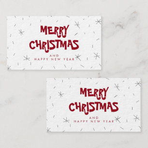 Merry Christmas White Snow Mini Gift Card