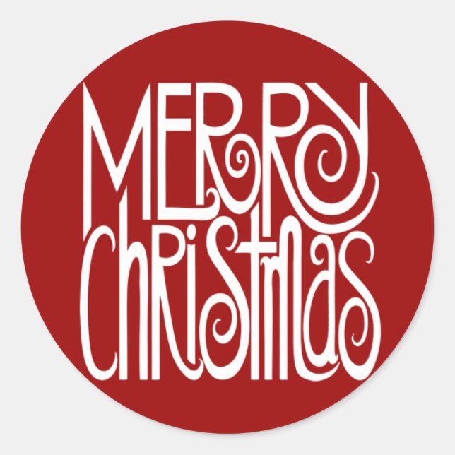 Merry Christmas White Sticker (Front)
