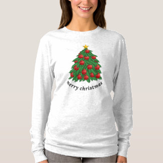 Merry Christmas, white T-shirt, Christmas tree T-Shirt