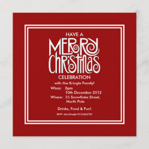Merry Christmas white Theme Party Invitation