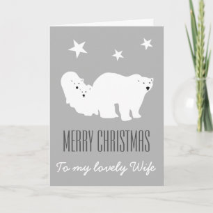 Merry Christmas Wife Polar Bears Card