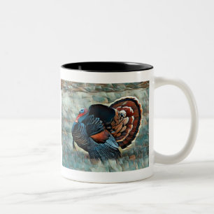 Merry Christmas Wild Turkey Two-Tone Coffee Mug