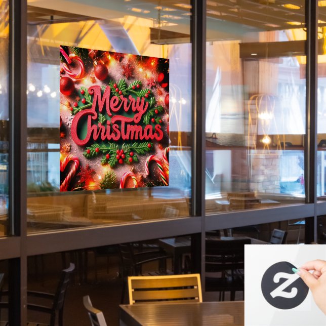 Merry Christmas  Window Cling (Restaurant Window)