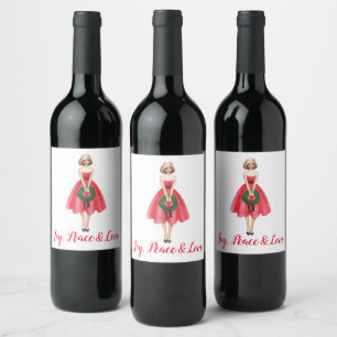 Merry Christmas wine and Sparkling Wine label