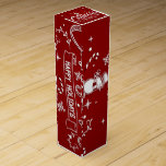 Merry Christmas Wine Gift Box<br><div class="desc">Merry Christmas,  Happy Holidays,  Red Background,  with Ornaments</div>