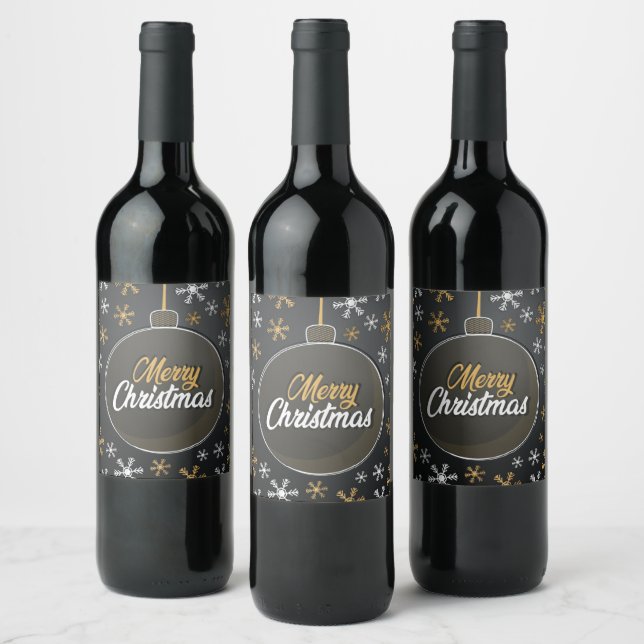 Merry Christmas Wine Label (Bottles)