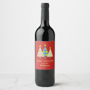Merry Christmas Wine Label