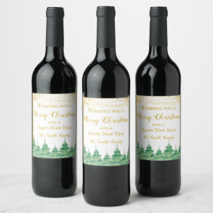 Merry Christmas Wine Labels, Holiday Wine Labels