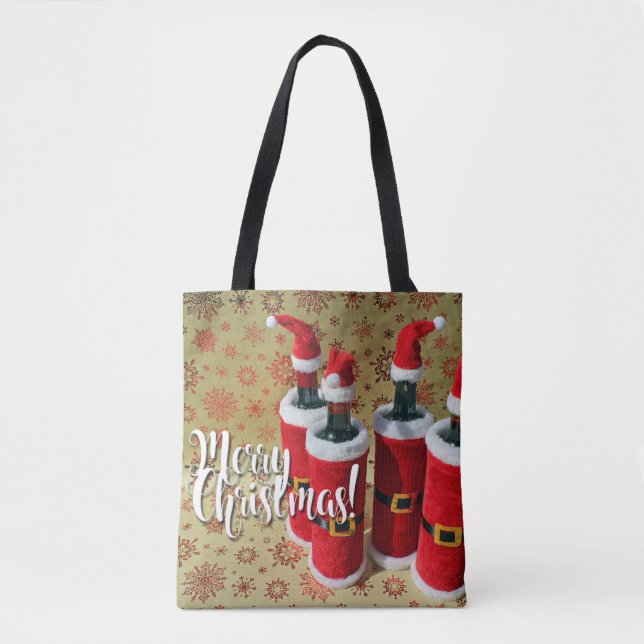 Merry Christmas Wine Tote Bag! Bag (Front)