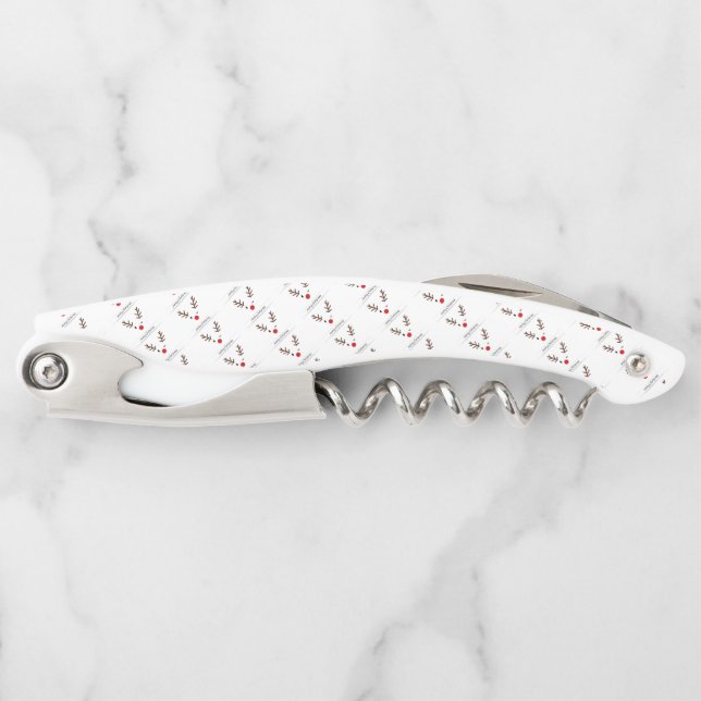 Merry Christmas Winking Rudolph Corkscrew (Front)