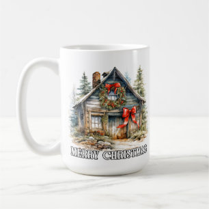 Merry Christmas Winter Country Cottage Coffee Mug