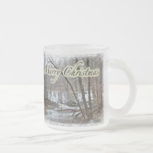 Merry Christmas Winter Dam Off Badman Road Frosted Glass Coffee Mug