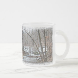 Merry Christmas Winter Dam Off Badman Road Frosted Glass Coffee Mug