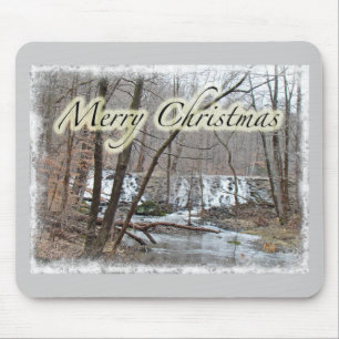 Merry Christmas Winter Dam Off Badman Road Mouse Mat