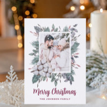 Merry Christmas winter floral cotton flowers