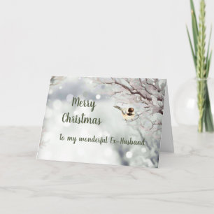 Merry Christmas Winter Frost Bird Ex-Husband Holiday Card