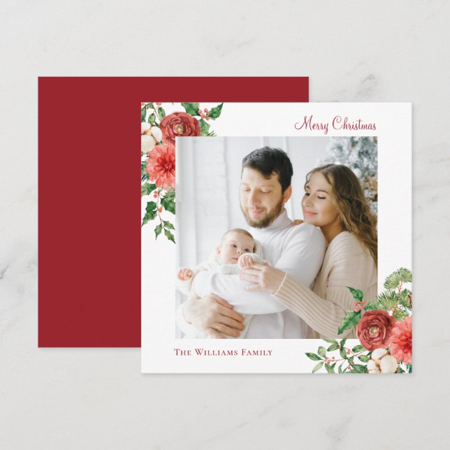 Merry Christmas Winter Holiday Photo (Front/Back)