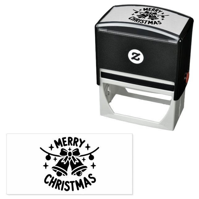 Merry Christmas Winter Holidays Bells Self-inking Stamp (In Situ)