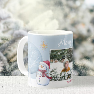Merry Christmas Winter Illustration Two Photos Coffee Mug