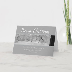 Merry Christmas Winter Landscape with Quote Holiday Card