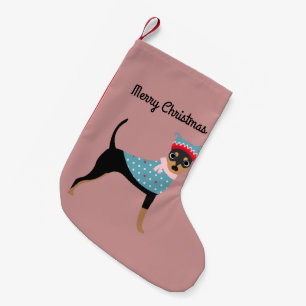 Merry Christmas Winter Miniature Pinscher Stocking