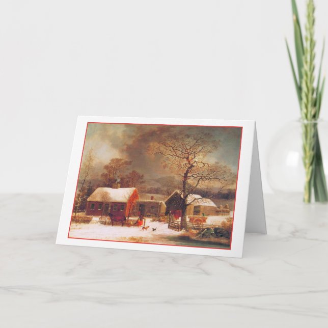 Merry Christmas Winter Scene by Durrie Holiday Card (Front)