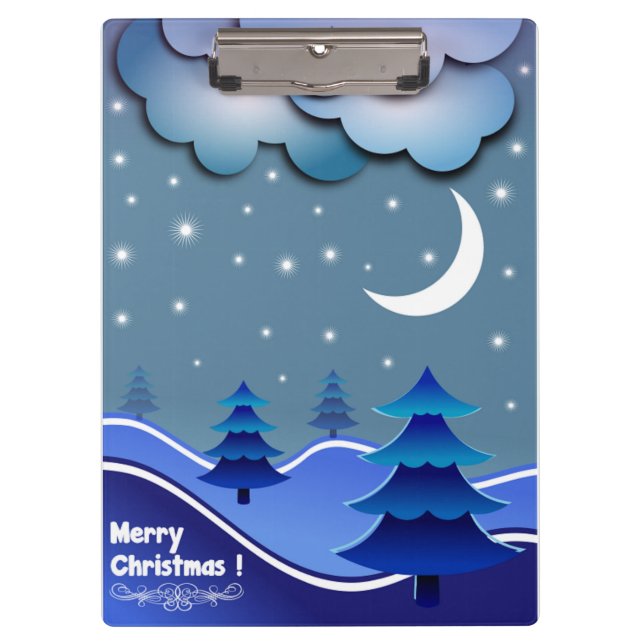 "MERRY CHRISTMAS" WINTER SCENE CLIPBOARD (Front)