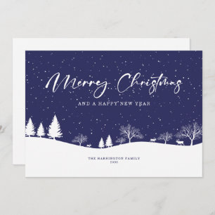 Merry Christmas Winter Scene Holiday Card