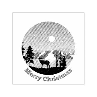 Merry Christmas Winter Scene Self-inking Stamp