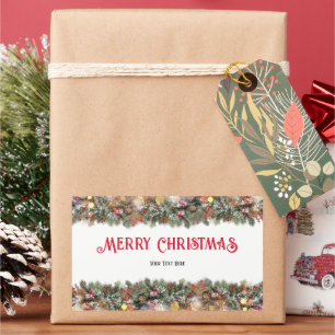 Merry Christmas Winter Snow Decor Rectangular Sticker